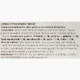 Hrană uscată hipoalergenică pentru câini adulți 900g