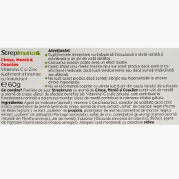 Strepimuno cu cireșe, mentă și coacăze, fără zahăr, 24 pastile