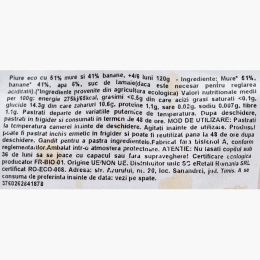 Piure eco cu 51% mure și 41% banane, +4/6 luni, 120g