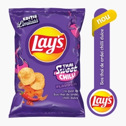 Chipsuri din cartofi cu gust de sos thai de ardei chilli dulce 125g