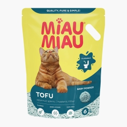 Așternut igienic natural Tofu pentru pisici, baby powder 6l