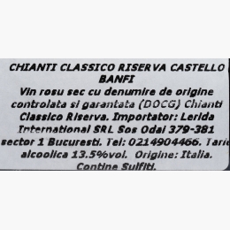 Vin roșu sec Sangiovese Chianti Classico Riserva, 13.5%, 0.75l