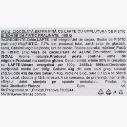 Ciocolată extrafină cu lapte, cu cremă de fistic și fistic pralinat 105g