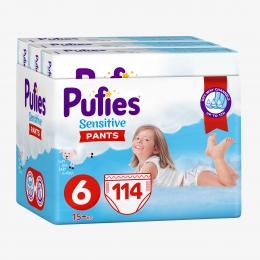 Scutece Sensitive Pants 6 Extra Large, Multipack, 15+kg, 114 buc