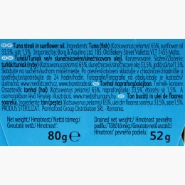 Ton în ulei de floarea soarelui 80g
