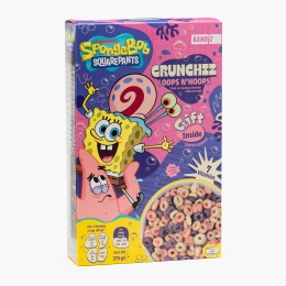 Cereale pentru mic dejun Sponge Bob Crunchiz Loops N' Hoops 375g