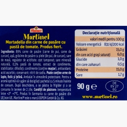 Mortadella din carne de pasăre cu pastă de tomate 90g