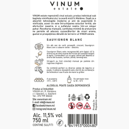 Vin alb sec Sauvignon Blanc 2021, 11.5%, 0.75l
