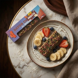 Baton crispy cu aromă de fructe, 25% proteină, fără zahăr adăugat, 40g