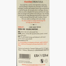 Vin roșu sec Merlot, 13.5%, 750ml