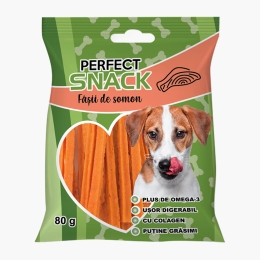 Snack pentru câini, fâșii de somon, 80g