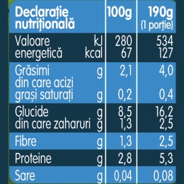 Piure ecologic de conopidă, porumb, curcan și orez, +8 luni, 190g