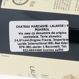 Vin roșu sec Lalande de Pomerol, 14%, 750ml