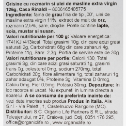 Grisine cu rozmarin și ulei de măsline 125g