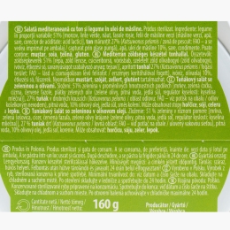Salată mediteraneană cu ton și legume în ulei de măsline 160g