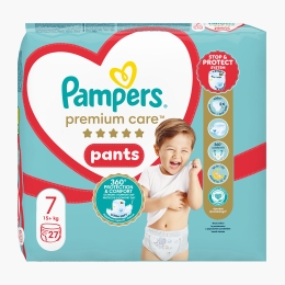 Scutece chiloțel Premium Care Pants, mărimea 7, 15+ kg, 27 buc