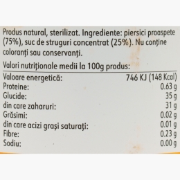 Gem de piersici fără zahăr 240g