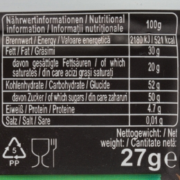 Ciocolată amăruie cu lămâie și mentă, 27g