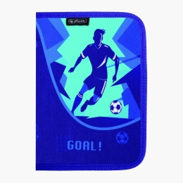 Penar neechipat cu model fotbal, 1 clapă, 19.5 x 13.5 x 3 cm, albastru