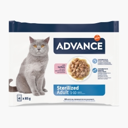 Hrană umedă pentru pisici sterilizate, cu curcan, 4x85g