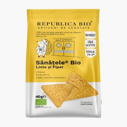 Snacks Sănățele BIO din linte și piper, fără gluten 40g