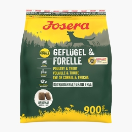Hrană uscată pentru câini adulți, cu pui și păstrăv 900g