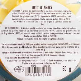 Snack brânză Gouda și Cheddar roșu 60g
