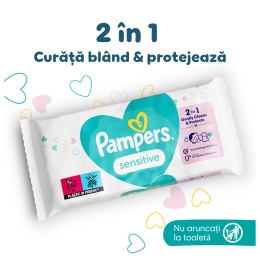 Șervețele umede pentru bebeluși, Sensitive, 52 buc