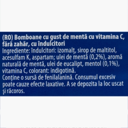 Bomboane fără zahăr cu mentă și vitamina C Extra Stark, 60g