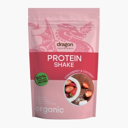 Shake proteic eco cu căpșuni și cocos, fără gluten 450g 