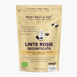 Linte roșie ecologică decorticată, fără gluten 500g