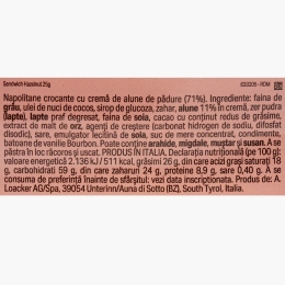 Napolitane crocante Sandwich cu alune 25g