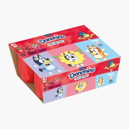 Brânzică de vaci cu piure de căpșuni, cireșe și zmeură 6x50g