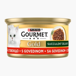 Hrană umedă pentru pisici Gourmet Gold Succulent Delights, 85g, cu vită