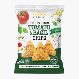 Chipsuri cu proteină de mazăre și aromă de roșii și busuioc, fără gluten 60g