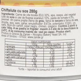 Chifteluțe în sos de roșii 280g