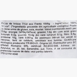 Făină eco de hrișcă T150, 1kg
