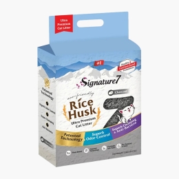 Așternut igienic pentru pisici Rice Husk, carbon activ 7l