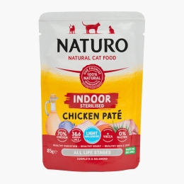 Hrană umedă pentru pisici sterilizate de interior, pate de pui, 85g