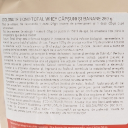 Total Whey cu aromă de căpșuni și banane 260g