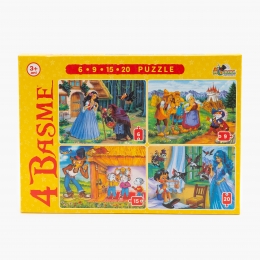 Puzzle - 4 Basme mici (6, 9, 15, 20 piese) 3+ ani