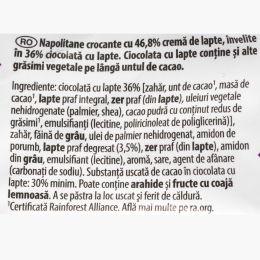 Napolitane cu cremă de lapte și glazură de ciocolată 160g