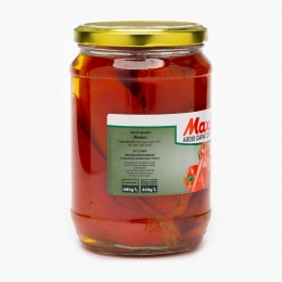 Ardei capia copți și decojiți în oțet 680g