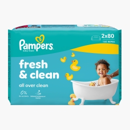 Șervețele umede pentru bebeluși, Fresh Clean, 2 pachete x 60 buc