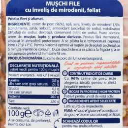 Mușchi file cu înveliș de mirodenii, feliat 100g