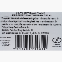 Vin spumant rose demisec Ice, 11%, 0.75l