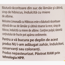Limonadă cu hibiscus, cătină și miere, 0.4l