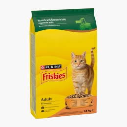 Hrană uscată pentru pisici adulte, 1.5kg, cu pui și legume