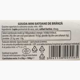 Brânză Gouda mini batoane 5x20g