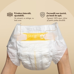 Scutece cu arici din bambus mărimea 4, 10-15kg, 28 buc